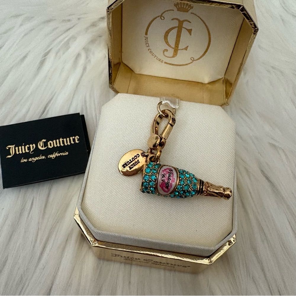 Authentic Juicy Couture 2012 Pave Green Crystal Champagne Bottle Charm